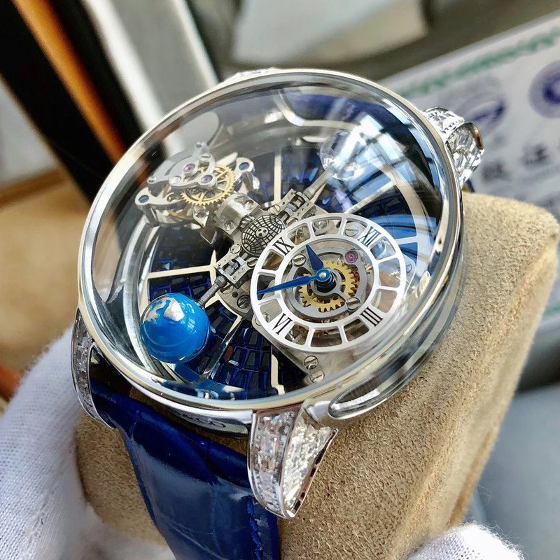 

New arrivel Transparent Skeleton Watch Fly wheels Silver case black leather strap Mens Top quality Automatic ETA movement Luxury Sapphire glass wristwatches, 02