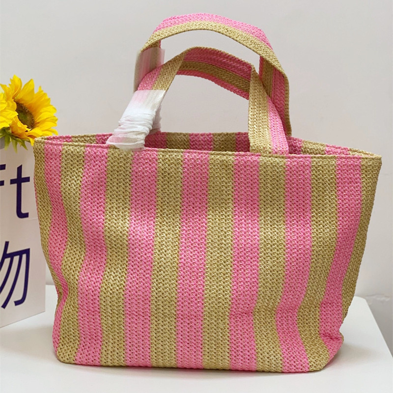 

Designer bags lafite straw openwork sunshine beach bag Women Shoulder Bag Shopping Travel Holiday Totes Hand Crochet Large Capacity Raffia handbag street tote, Sky blue cream 36*38*11cm