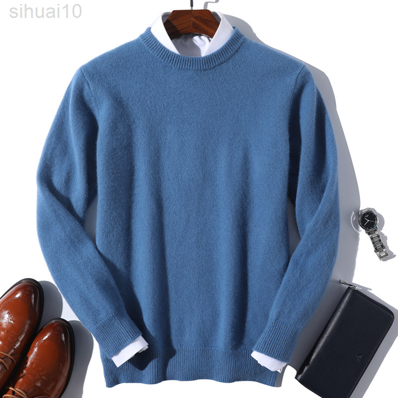 Pull en cachemire homme classique col rond 2022 automne hiver ultra doux chaud tricoté pull-over L220801