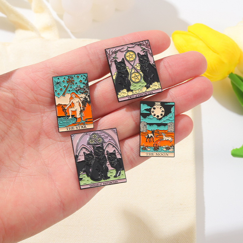 

Stamp Enamel Brooch customGogh art Brooch Lapel Badge oil painting jewelry gift for children friend magic stam