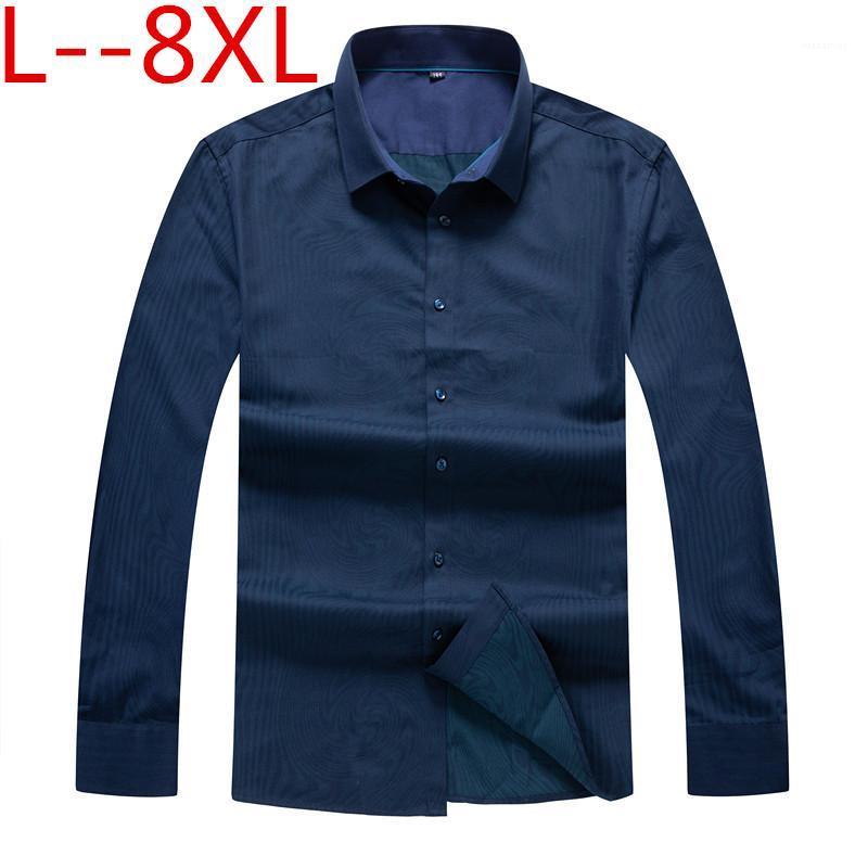 

Size 10xl 8xl 6xl Plus 5xl  Men Shirts Business Long Sleeve Turn-down Collar Cotton Male Shirt Loose Fit Designs Men's Casual