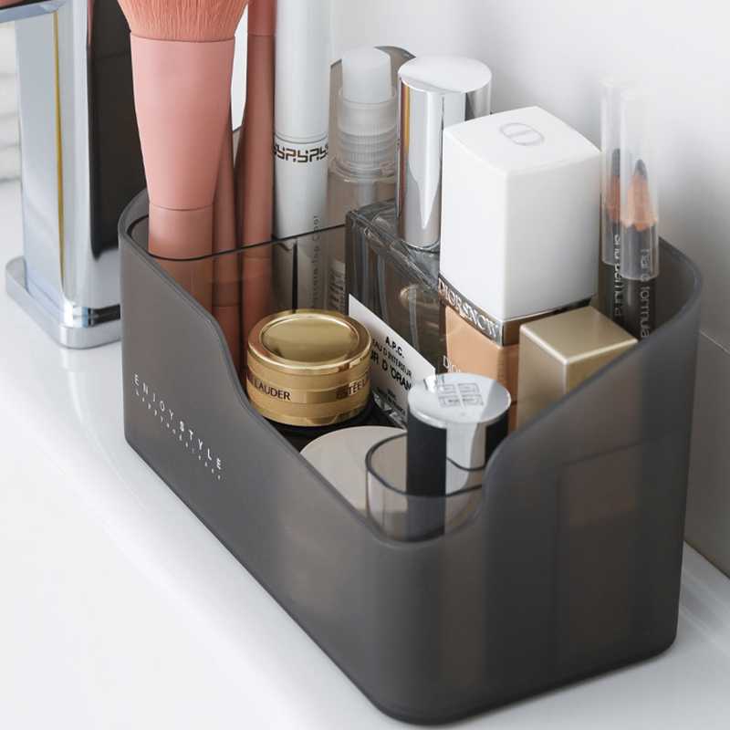

Storage Boxes & Bins Plastic Cosmetics Organizer Box Makeup Remote Control Jewelry Case Desktop Sundries Table Cabinet Container