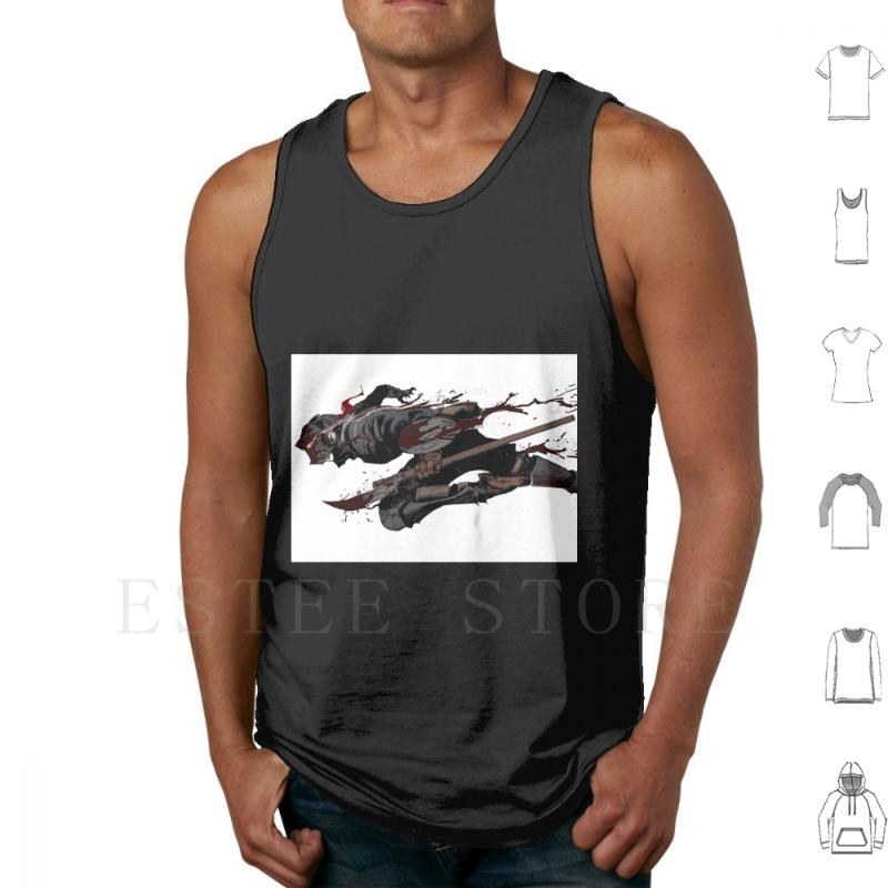 

Men' Tank Tops Leaping Into The Fray Vest Sleeveless Goblin Berserk Dark Souls Metal Heavymetal Castle Knight Anime Manga, White;black