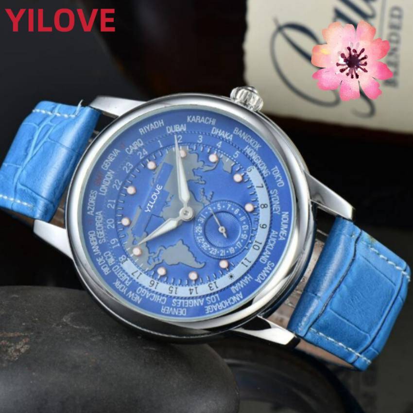 

Mens Classic Mission Runway 42MM Watch Chronograph Quartz Imported Movement Stopwatch Clock Genuine Leather Strap Luminous Layer Multi-function Wristwatches, As pic