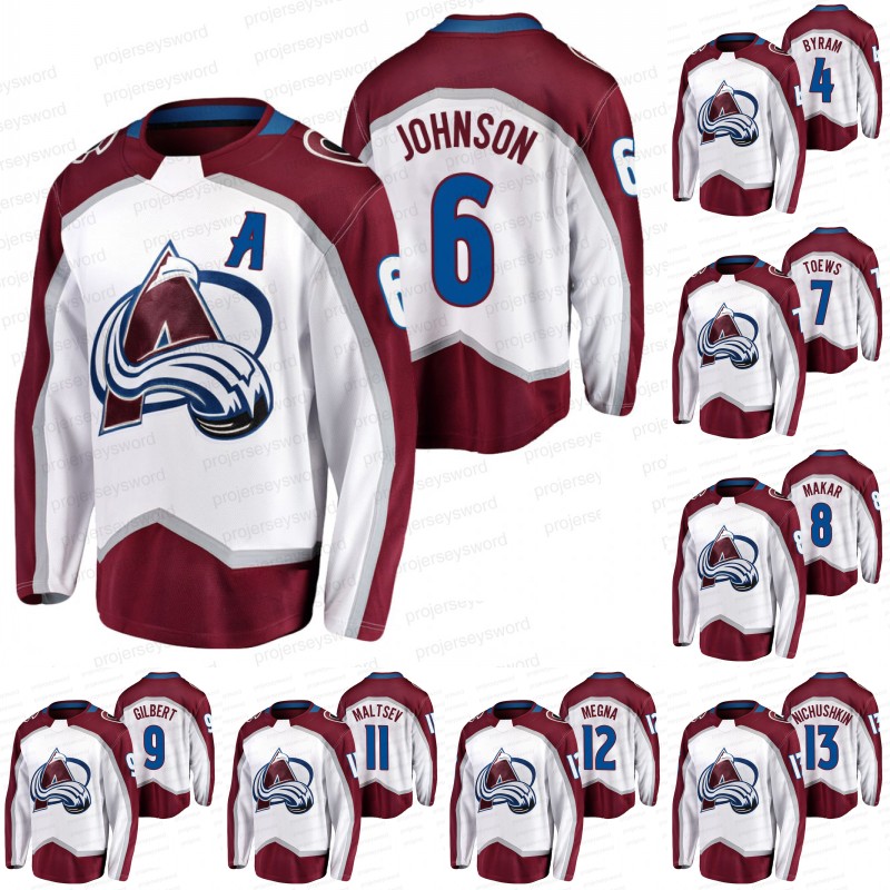 

29 Nathan MacKinnon Hockey Jersey Jacob MacDonald Ryan Murray Logan O'Connor Alex Newhook Tyson Jost Valeri Nichushkin Jayson Megna Mikhail Maltsev Dennis Gilbert, 7 devon toews