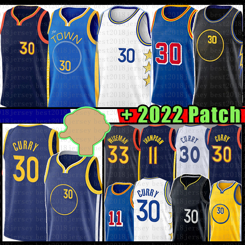 

Stephen Curry Basketball Jersey 30 Klay Thompson James Wiseman 75th anniversary Jerseys 11 33
