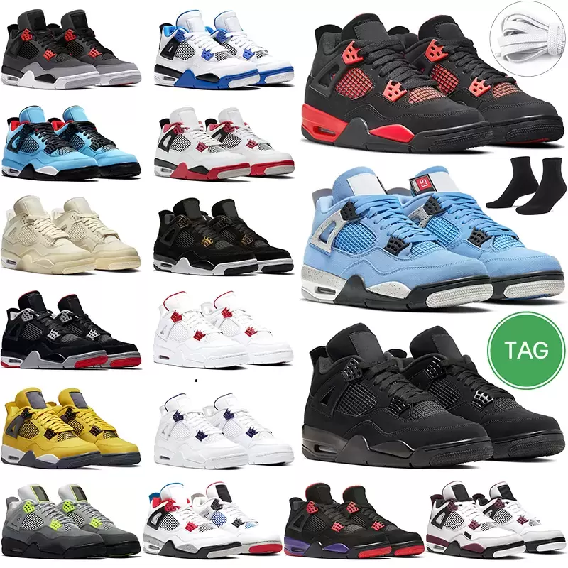 

Red Thunder 4S Basketball Shoes Men Women Sail 4 University Blue Black Cat Infrared Fire Red Royalty 85 Georgetown Outdoor Trainer, # 28