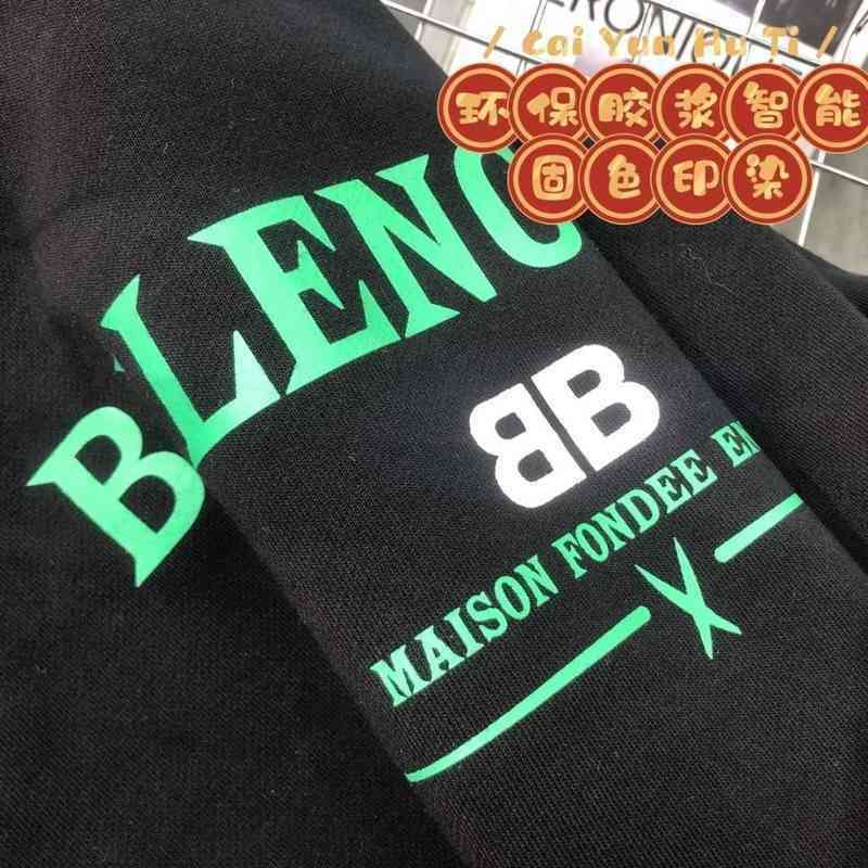 

designer hoodies Balencaigas'ss men's sweaters Reprint Paris B home 2022 spring color contrast letter printed I SVZS, Black