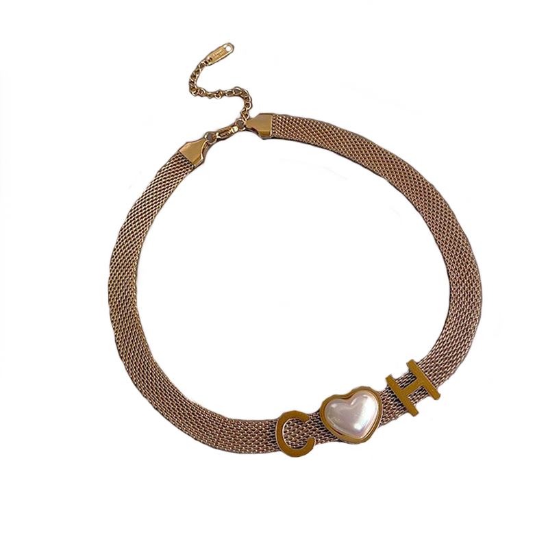 

Other Pearl Love Necklace For Women Fashion Nightclub Hip Hop Clavicle Chain Net Celebrity High Sense Fine Jewelry Gifts