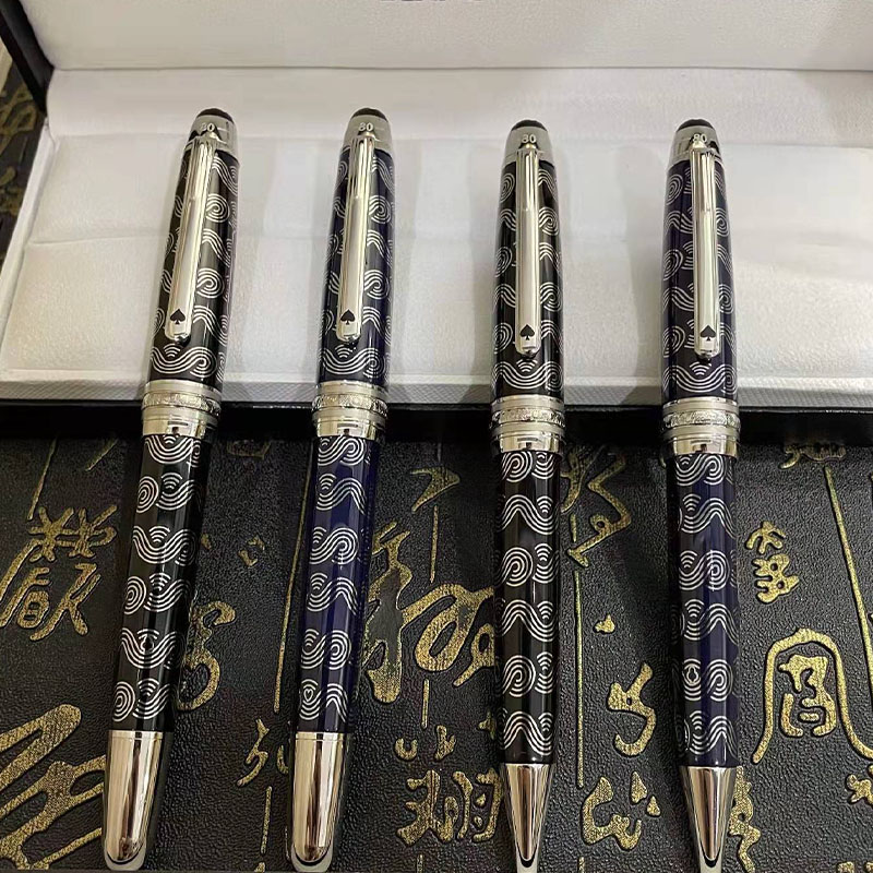 

Luxury Limited Edition 163 Metal Signature Fountain Pen 80 Days Around The World Stationery Writing Rollerball Ballpoint Pens With Serial Number, As shows