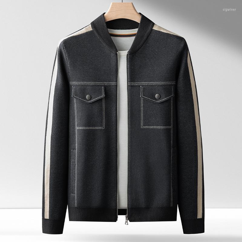 

Men's Sweaters Designer Cardigan Long Jacket Male Fashion Casual Pocket Knitted Sweater Coat Spring Autumn Q20Men's Men'sMen's Olga22, Black