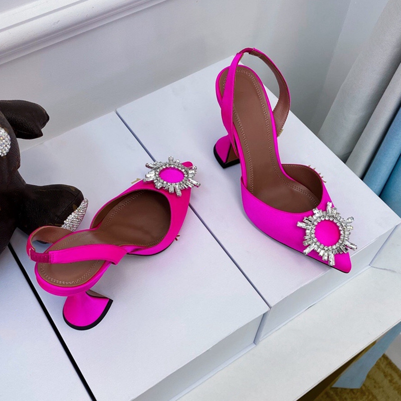 

Designer sandals Ladies Party Wedding Luxury High Heel Bride Women Ladies Shoes Fashion Sexy Dress Shoe Pointed Toe Heels Glitter Pumps Crystal Sun Flower Slippers, #3
