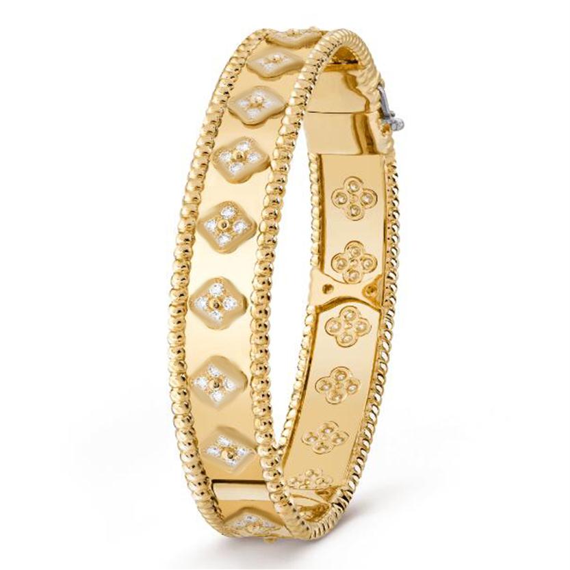 

Tennis fashion Bangle Four leaf clover kaleidoscope bracelet Gold for Women Girls Valentine's Jewelry men designer official w267g