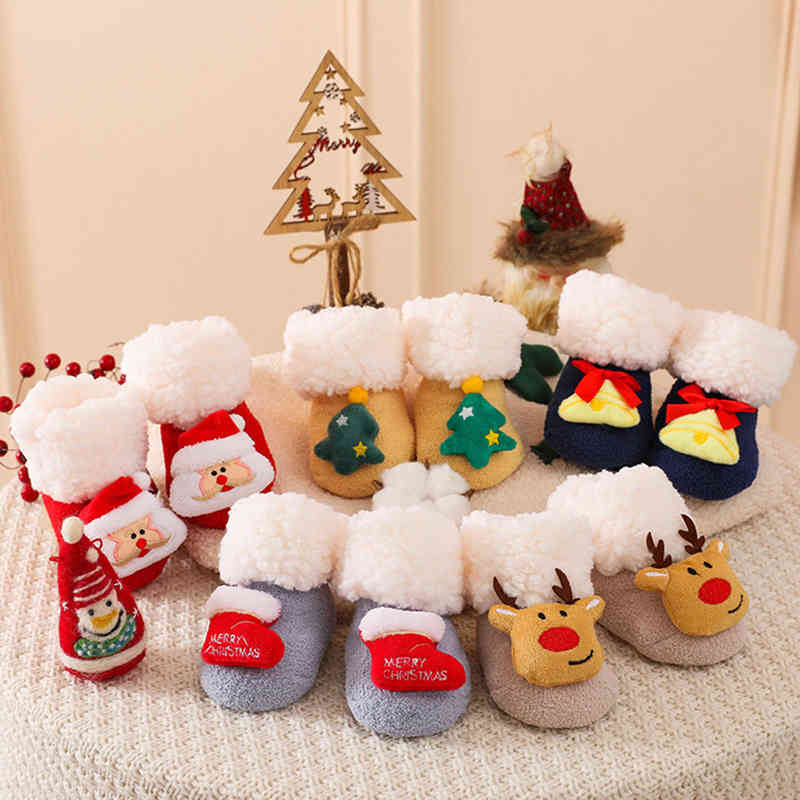 

Christmas Baby Girls Boys Floor Socks Cute Cartoon Animal Non-Slip Newborn Winter Thicken Warm Cotton Soft Short L220716, Navy