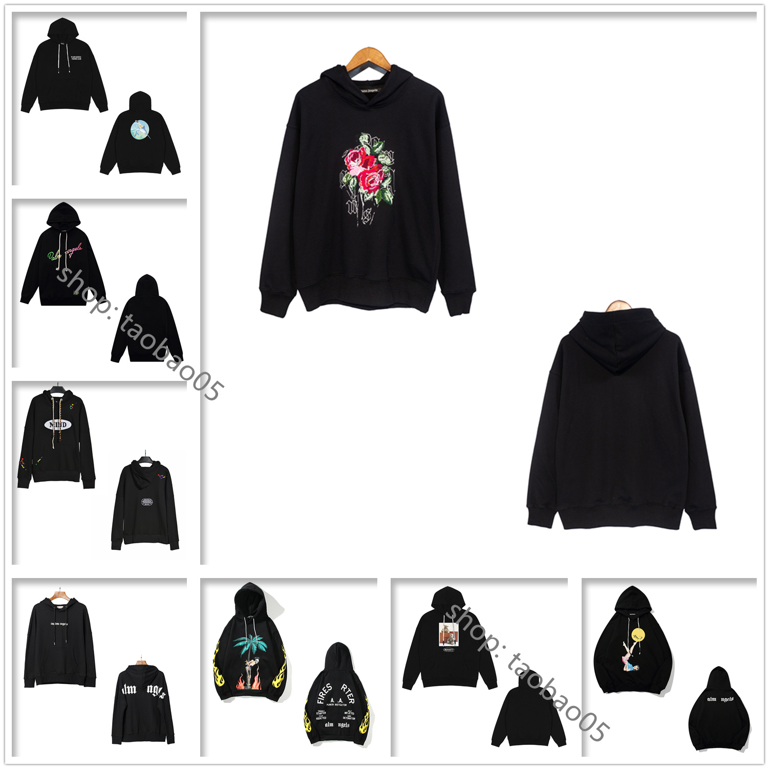

Men's angel Hoodie women fleece Hoodies decapitated bear hip hop street shark Sweatshirts loose embroidery short sleeve dolman sleeves drop shoulder foam D02, 1pcs button