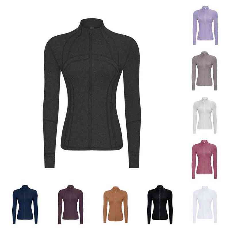 

2022 Womens Lulu Jackets Athletic Clothes Hoodies Lululemen Outdoor Sports Stand Collar Jacket Slim Fit Elastic Lu Yoga Zipper Long-sleeved, Pay for freight