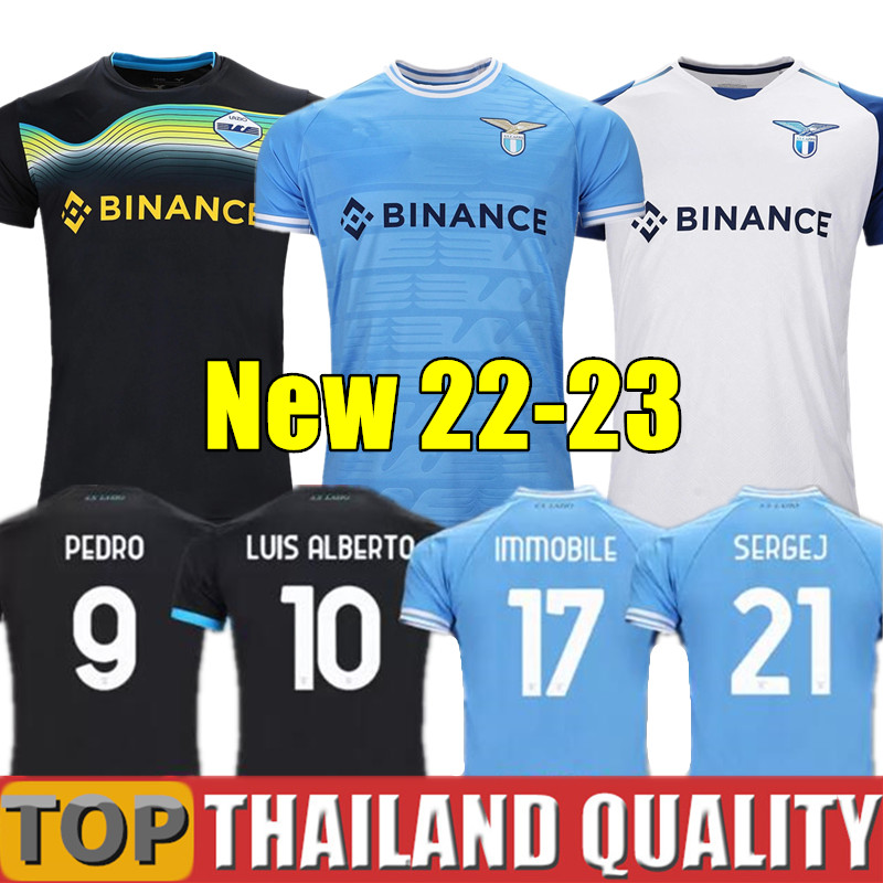 

22 23 Lazio soccer jersey 2022 2023 Lazio anniversary football shirt PEDRO Black LUIS ALBERTO IMMOBILE SERGEJ maillot maglia da calcio men kids kit uniform, 22/23 3rd - men