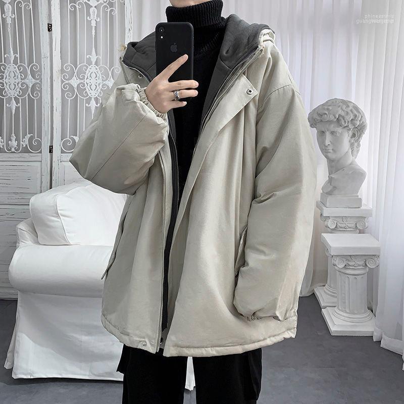 

Men's Cotton-padded Clothes 2022 Autumn Winter Slim Hooded Casual Fashion Youth Wear1 Phin22, Black