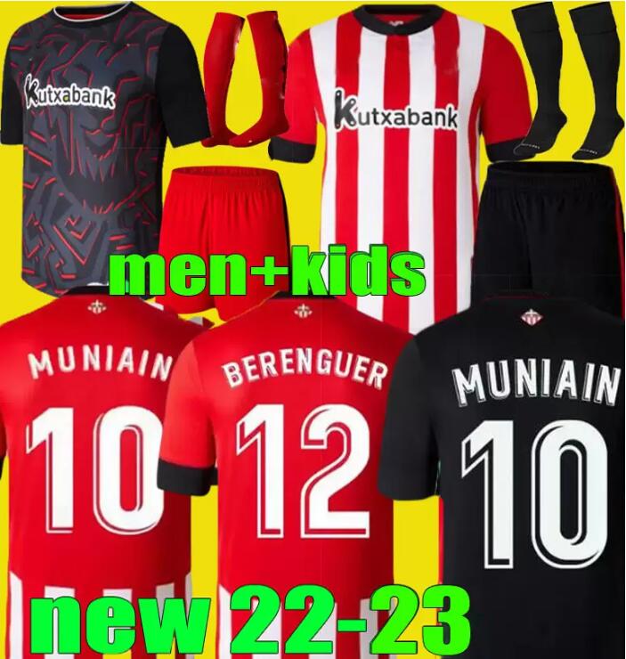 

22 23 Bilbao Soccer Jersey home Athletic RAUL GARCIA BERENGUER WILLIAMS 2022 2023 VILLALIBRE MUNIAIN YURI I.MARTINEZ Men kids kit football shirt set, White