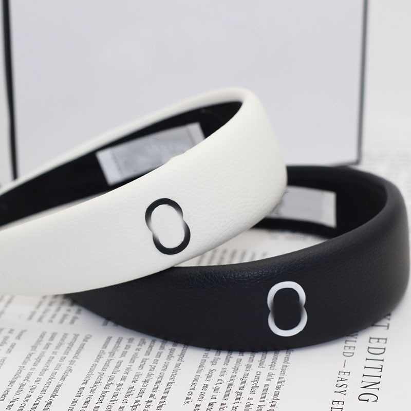 

Headbands for Womens High Quality Genuine Leather Hairbands Brand Designer Letter Printing Luxury Women Girl Simple Solid Color Headwrap Sports Fitness Headwear