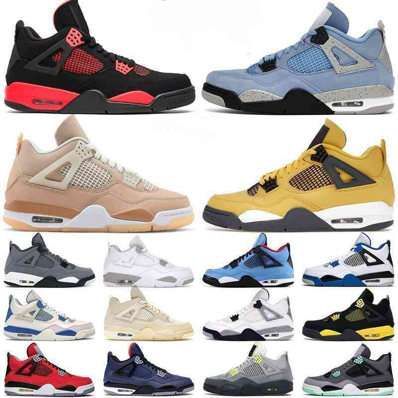 

4 for Men Basketball Shoes SB x Pine Green Jumpman Black Cat Red Thunder Offs White 4s Sail J4 Travis University Blue Mens Women Designer Sneakers With Box, #4