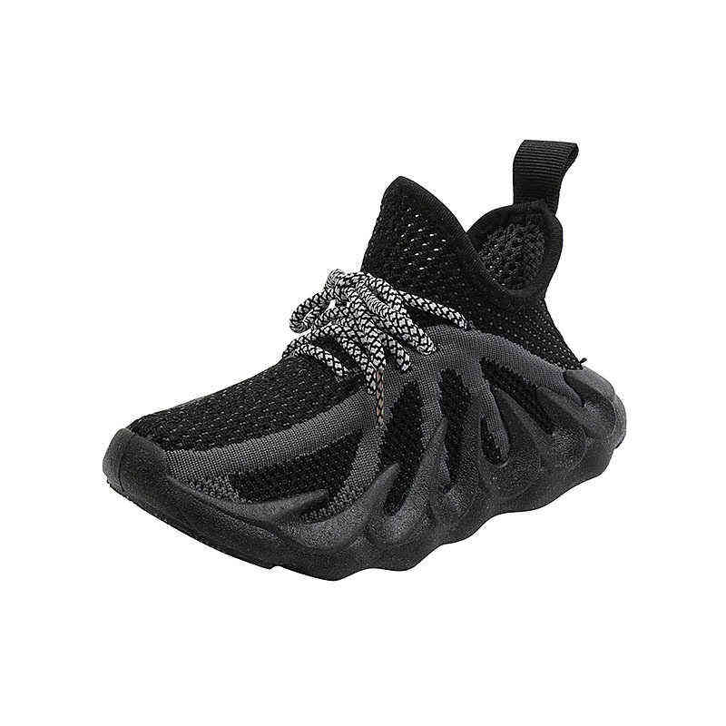 

CNFSNJ new 2021 spring Autumn sports shoes children boys girls lace-up anti-slippery fashion kids flat with sneakers 21-38 G220708, Black