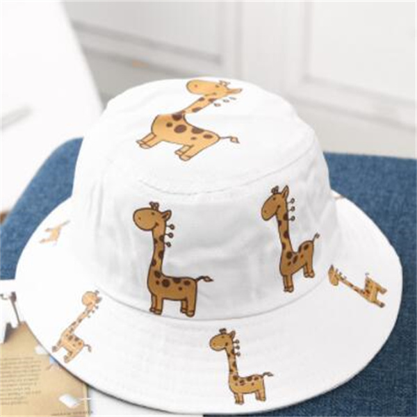 Chapeau de pêcheur bébé transversal printemps automne garçons et filles chapeau de bassin dessin animé girafe soleil visière s45