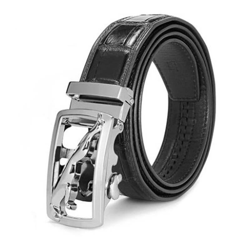 

Belts Moben Thailand Crocodile Leather Men Belt Male Automatic Buckle Business Leisure Young Tide, Black