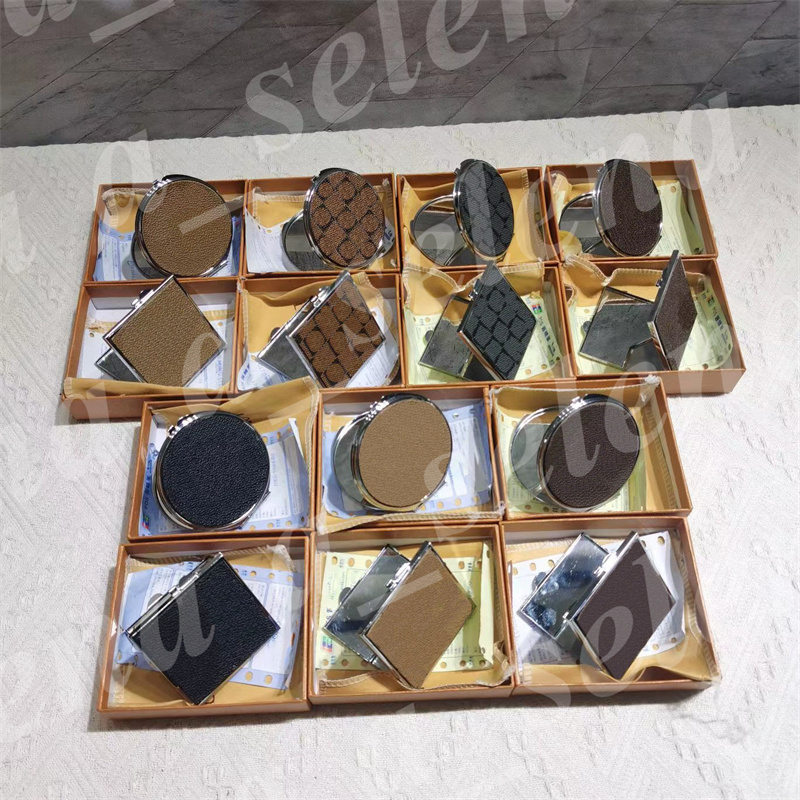 

Brand Compact Mirrors Mini Portable Makeup Mirror Old Flower Plaid Square Round Shape Make Up Tools