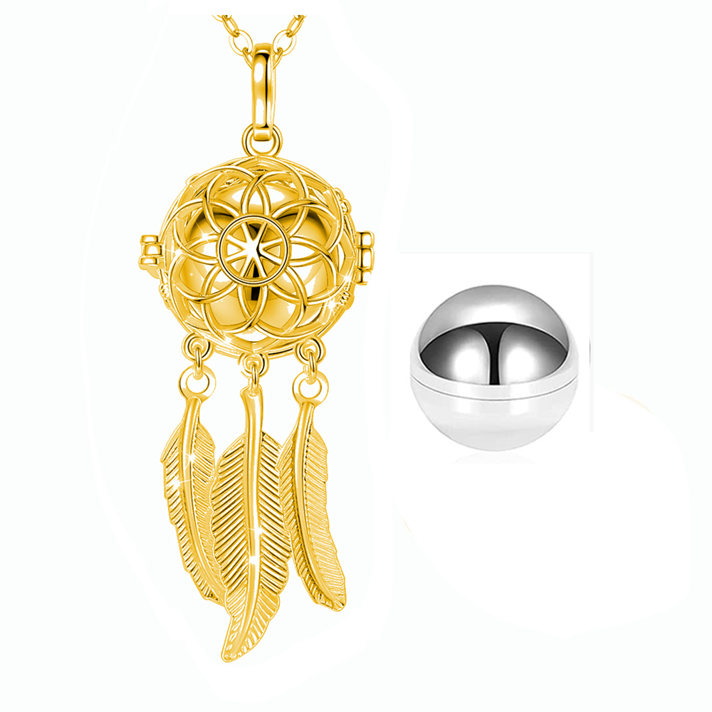 

Cremation Jewelry Urn Necklace for Ashes for Women Men Feather Keepsake Dream Catcher Hollow Pendants in Memory of Human Pets