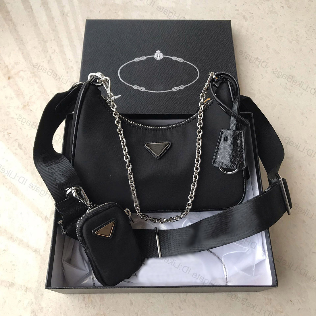 

Handbags Crossbody Re Edition 2005 Bag Luxury Designer Waterproof Bolsos Nylon Vintage Shoulder Satchels Hobo Bags Woman Totes Wallets, Light blue