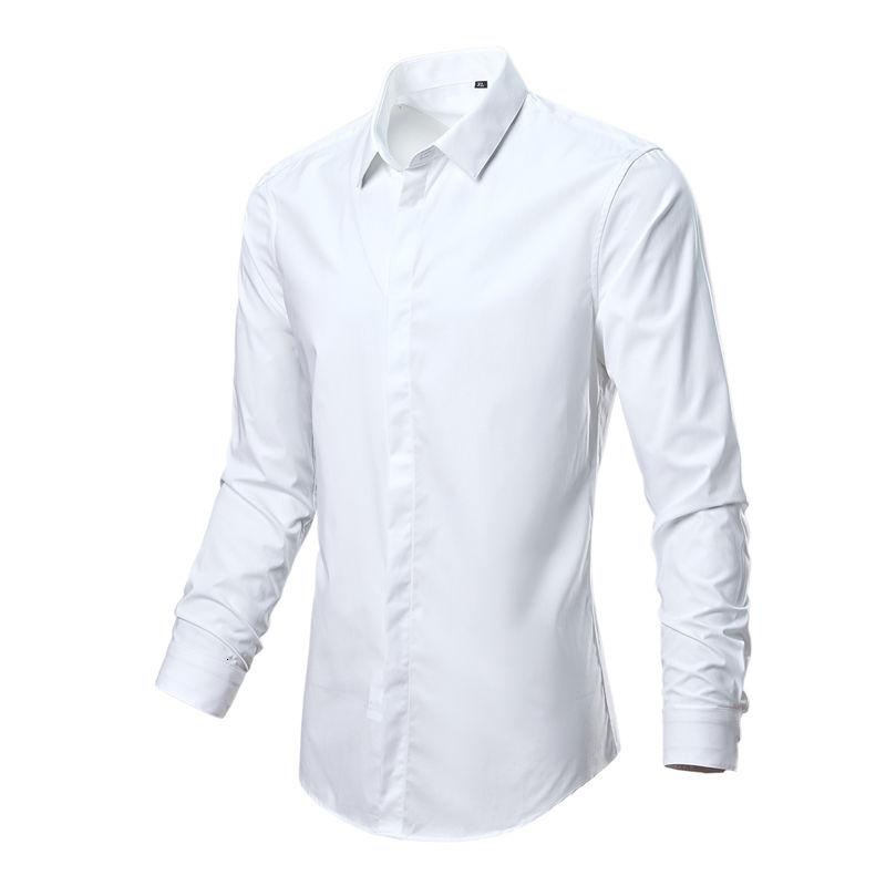 

Men's Casual Shirts Shirt Men's High Quality White Black Two Colors Fashion Business Solid Recommend Surprise PriceMen's