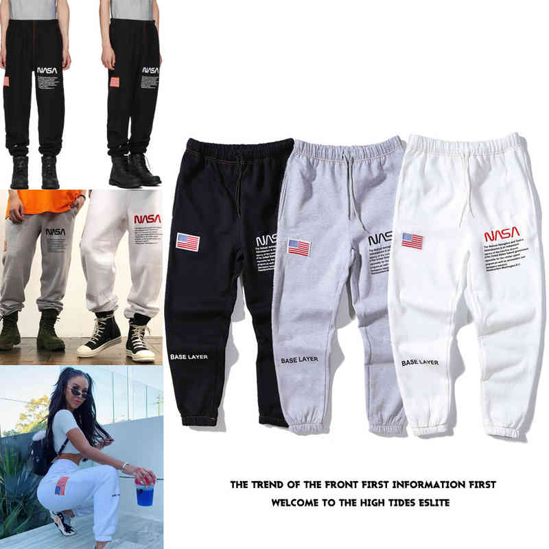

Nasa Branded Embroidered Casual Pants for Women Unique Design Graphic Men Short Sleeves Clothes Tops, White