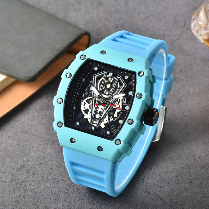 

3-pin quartz watch transparent bezel men's automatic watch men's designer wrist waterproof Reloj Hombre, Box