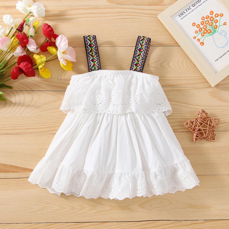 

Girl's Dresses 0-24 Months Baby Girl Fashion Sleeveless Cute Solid Dress Spring Autumn Off Shoulder Clothes Kid GirlGirl's, As pic