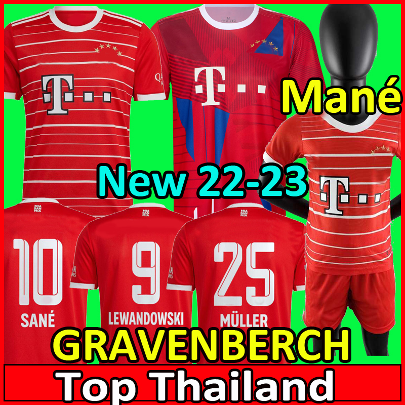 

21 22 23 10th Year Champions soccer jerseys GRAVENBERCH LEWANDOWSKI BAYERN MUNICH SANE KIMMICH COMAN MULLER DAVIES football shirt Men Kids sets kit 2023 uniforms, 23 home