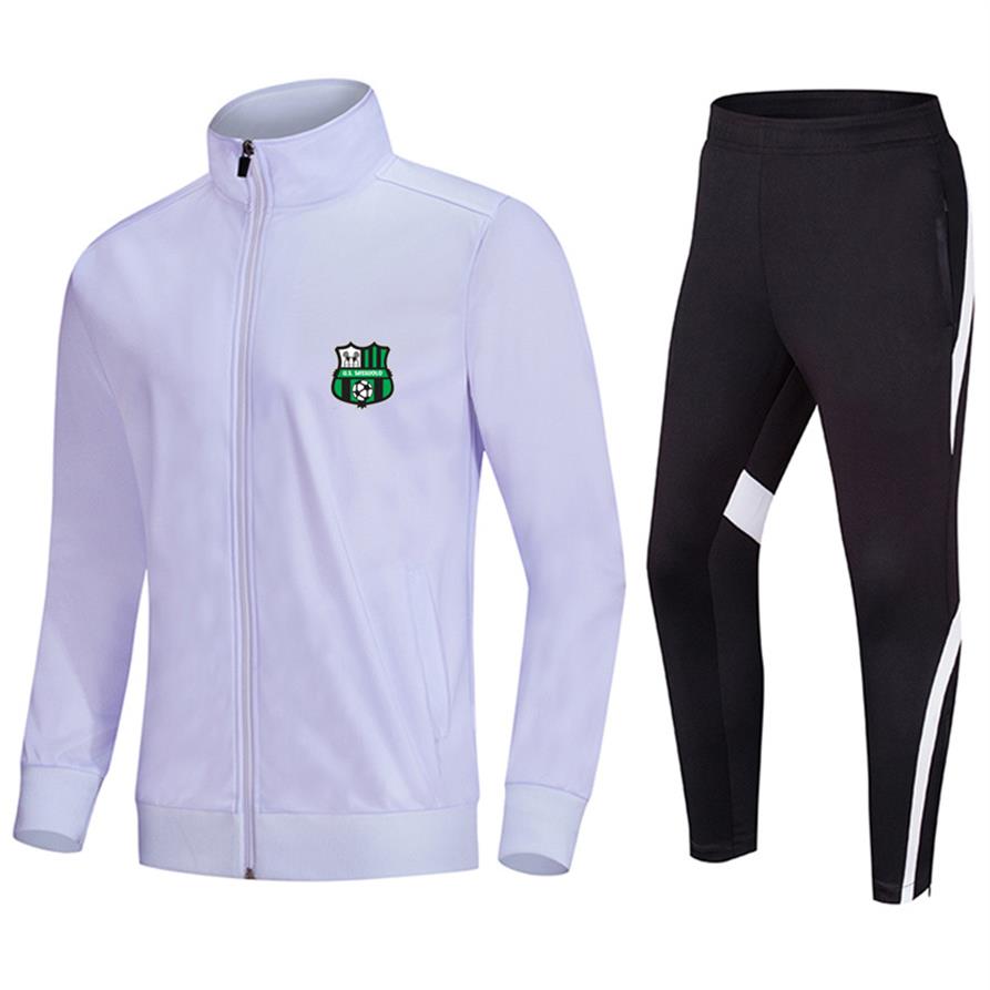 

U.S. Sassuolo Calcio Men's Tracksuit Jacket And Pant Training Suits Outdoor Sportswear Jogging Wear Adult Kids Soccer Sets179N, White