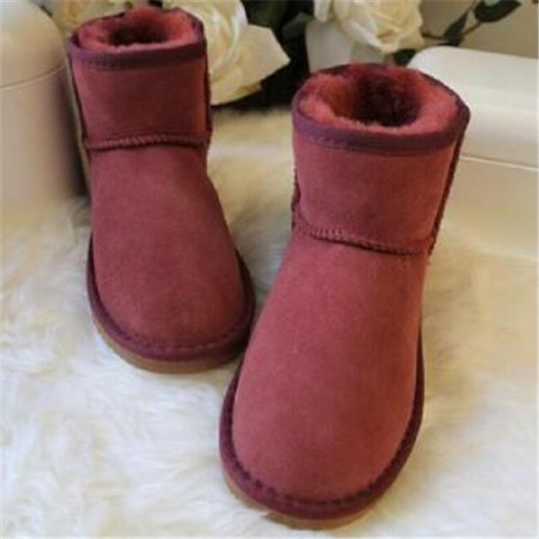 

classical short U5854 women snow boots keep warm boot Latest fashion Sheepskin Cowskin Genuine Leather Plush boots US4-13, Pink