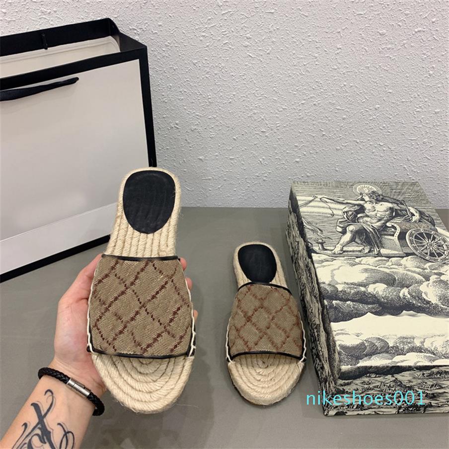 

Women Leather Espadrille Sandal Slide Designer Sandal High Quality Real leather Cord Platform Double Hardware Outdoor Beach Slides263z, Color 1