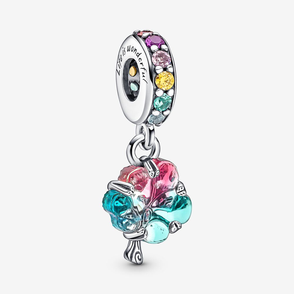 

100% 925 Sterling Silver Togetherness Tree Murano Glass Dangle Charms Fit Original European Charm Bracelet Fashion Jewelry Accessories