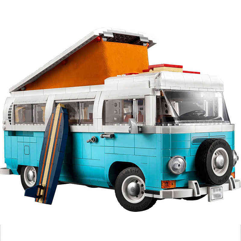 

2022 New Blocks T2 Camper Van 2207PCS Tourist Picnic Car Model Compatible 10279 Building Bricks DIY Toys For Boys Gifts T220719