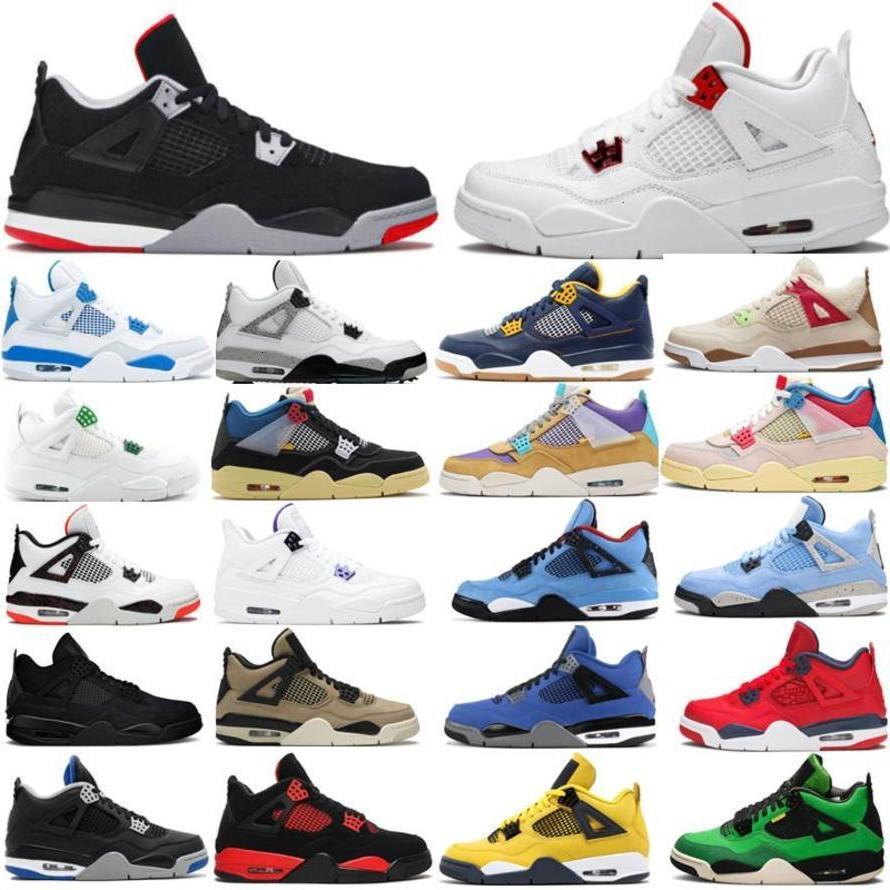 

with Box 2022 New Arrived 4 4s Jumpman Basketball Shoes Bred Unc Black Cat University Blue the Cactus White Grey Mens Pure Royalty Men Sport Sneakers Chaussures, 19