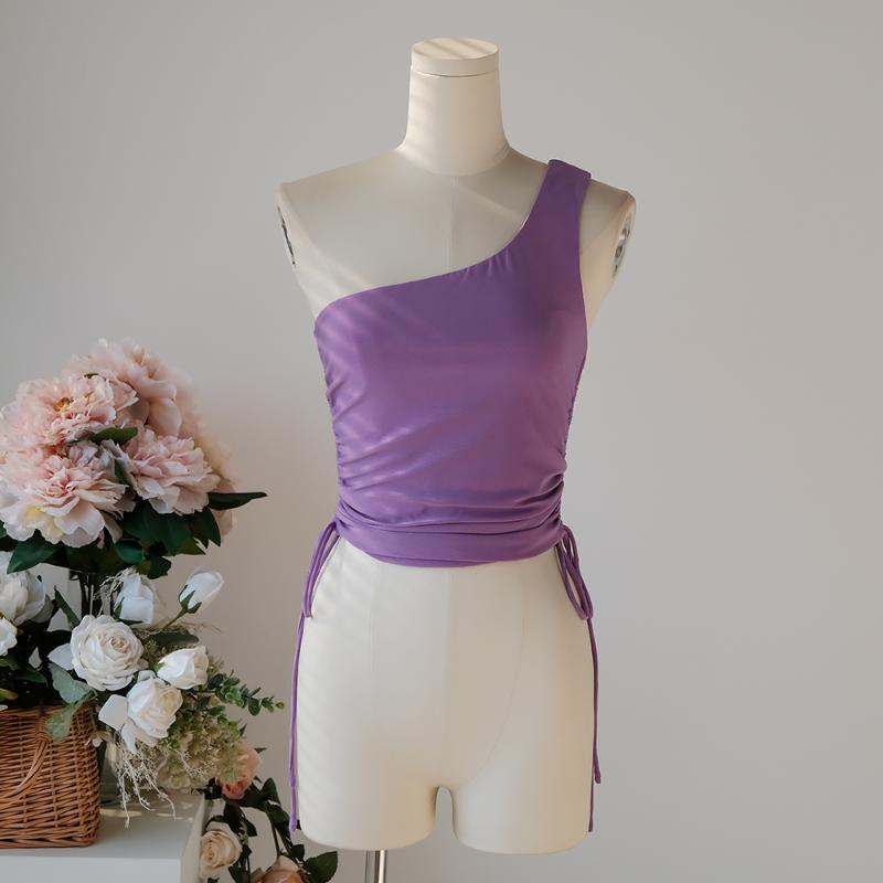 

Women' Tanks & Camis 2022 Summer Autumn Holiday Sexy Off The Shoulder Solid Top, Pink