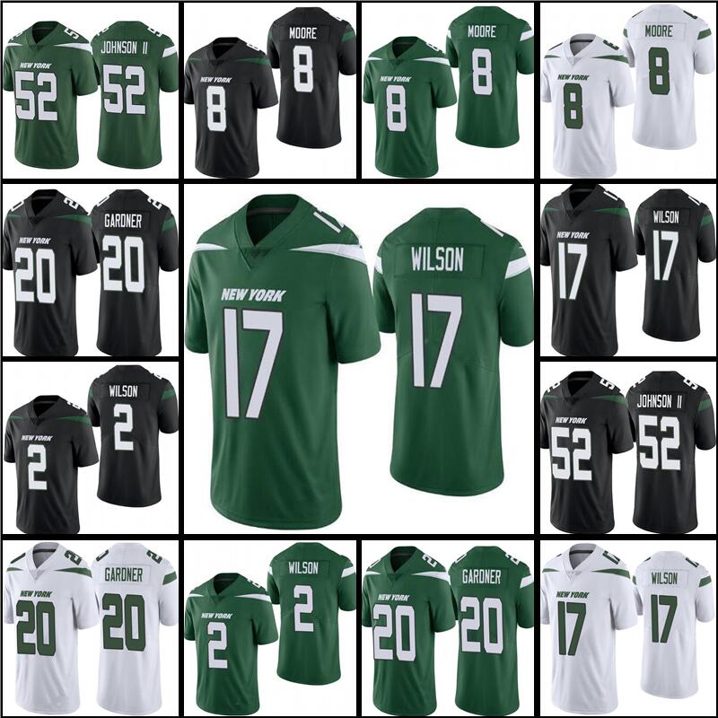 

20 Sauce Gardner 2 Zach Garrett Wilson Football Jerseys Elijah Moore Jermaine Johnson II Breece Hall Braxton Berrios Quinnen Williams mens women youth, As