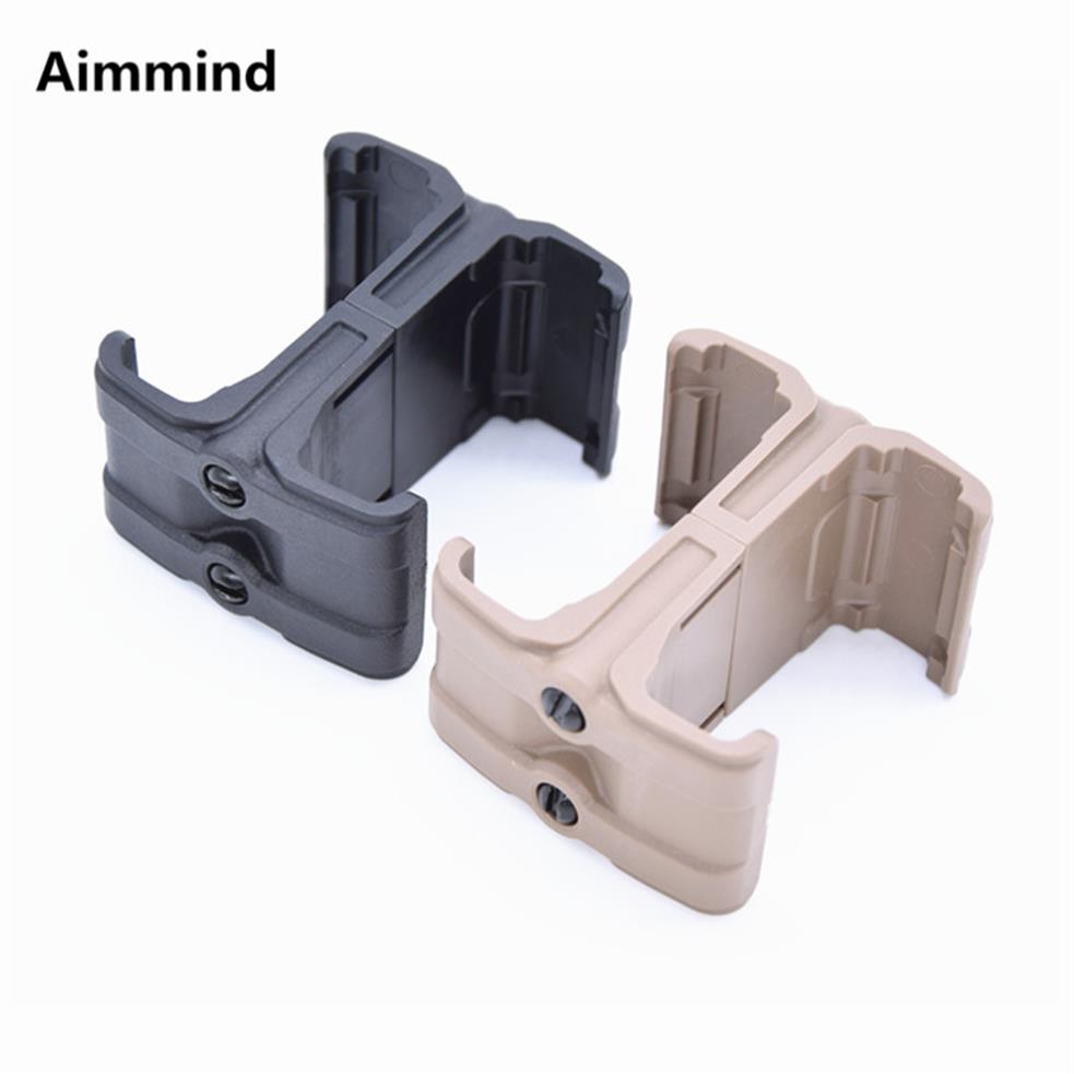 

Tactical M4 MAG595 Magazine Parallel Connector Double Mag Coupler Clip Holder Airsoft Hunting Accessories310e, Black