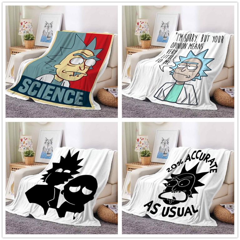 Adult Animation Rick and Morty cool 3D print blanket Household rectangle single layer flannel air conditioning cloak blanket-30-image-759744979