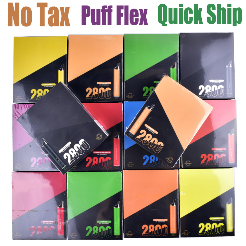 

Puff Flex Disposable Vape Pen Kit 2800 Puffs 850mah Battery Pre-filled 8ml Pods Vaporizer Vapor Device Kits