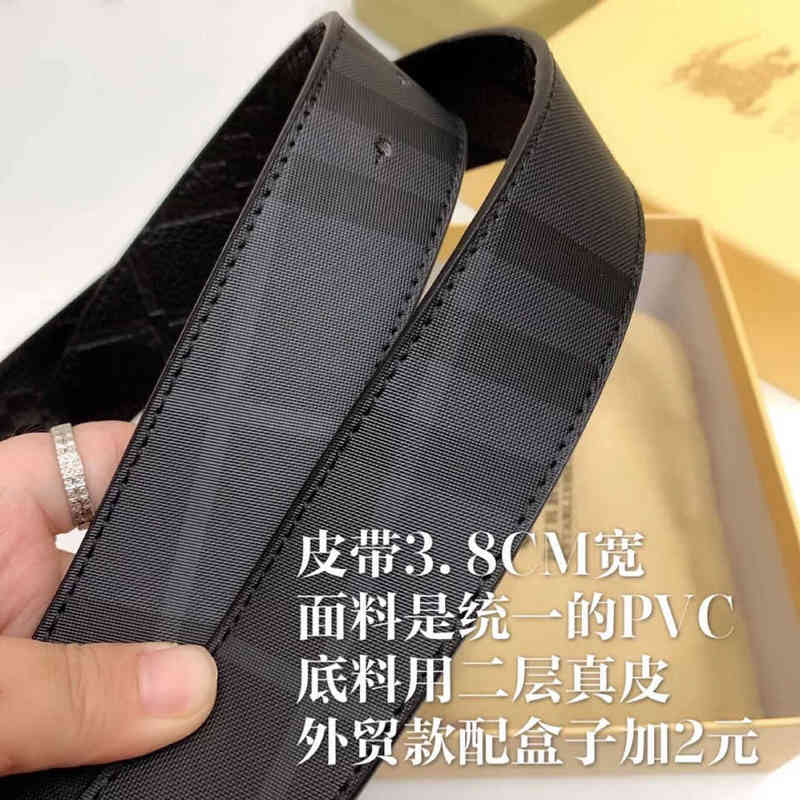 

Belt TB letter buckle diagonal stripe men's belt versatile smooth leisure fashionEJ6J, Black