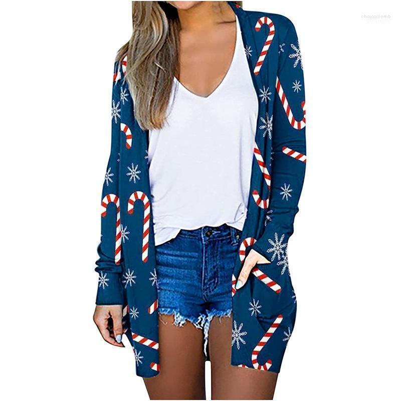 

Women' Jackets Women Cardigan Coat European American Christmas Cape Style 2022 Fashion Jacket Autumn Winter Loose Long Sleeve For Female, Blue