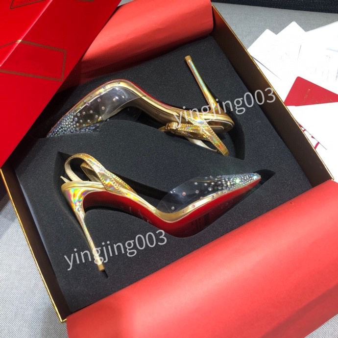

2022 Luxurys Designers Women Dress Shoes Fashion Ladies High Heel Sexy Sandals Rhinestone Wedding shoes size34-43 hj220603, 26